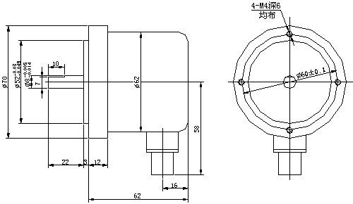 旋转编码器外形及安装尺寸图